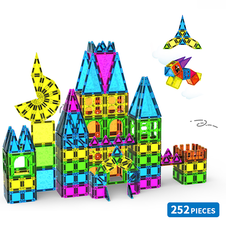 Creative DIY Kids Magnetic Building Block Set Montessori STEM Magnet Tiles Geometric Plastic Educational Toys for Children