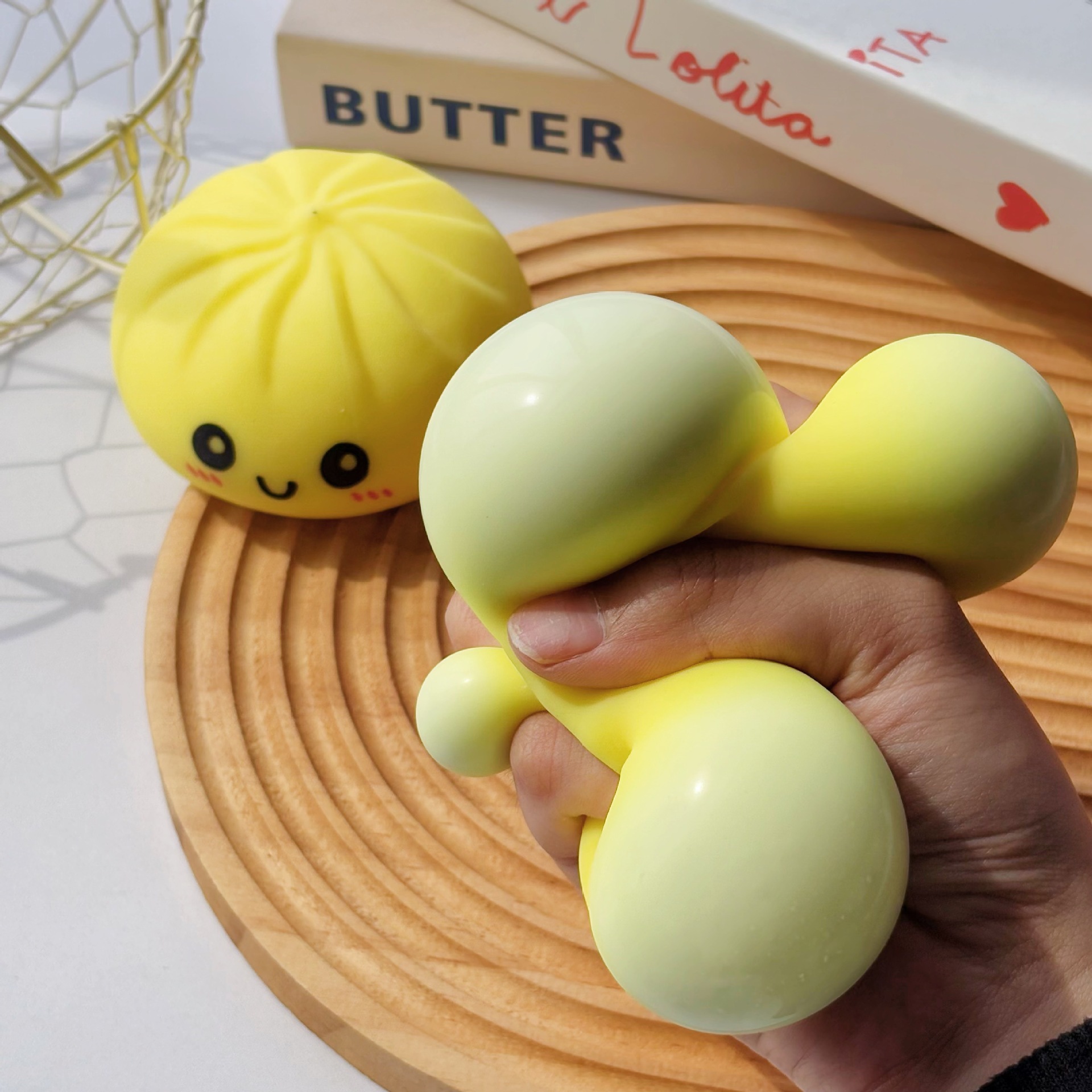 Trendy TPR Stress Release Cartoon Soft Dumpling Squishy Toy Steamed Bun Squeeze Decompression Toy Needoh Squishy Toy