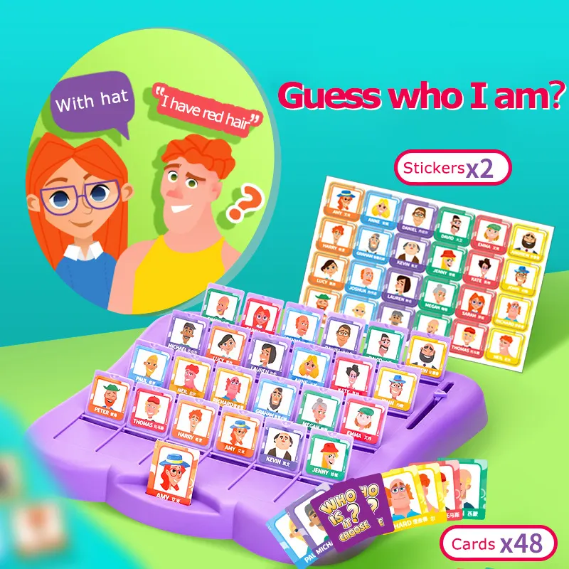 Custom Intelligent Board Game Guess Who Children Indoor Toy Funny Multiplayer Interactive Game Other Education Toy for Children