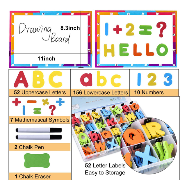 Education Toy 3D Eva Foam Alphabet Magnetic Letters And Numbers Sets EVA With Writing Board