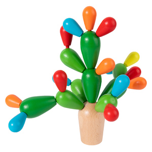 Montessori Balance Training Toy Wooden Balance Cactus Blocks Combination Toys