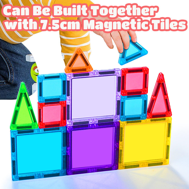 MAGPLAYER 26 PCS Magnetic Tiles Travel Set Portable Educational Building Blocks Magnetic Tiles for Kids Gifts