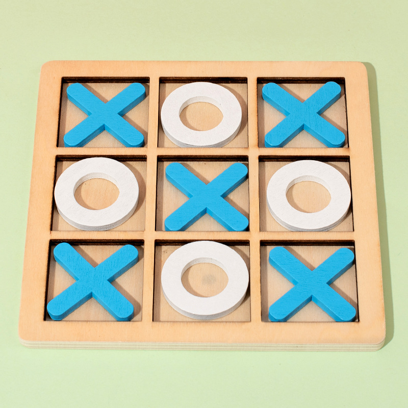 Wooden Educational Wholesale Tictactoe Board Puzzle Game Kindergarten Logical Thinking Training Toys for Kids