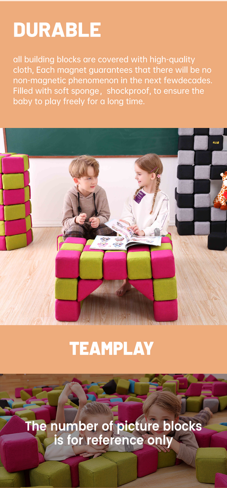 Ropecube Magnetic Fabric Blocks for Toddlers Indoor Soft Play and Learning, Safe Building Toys for Kids and Preschool Activities