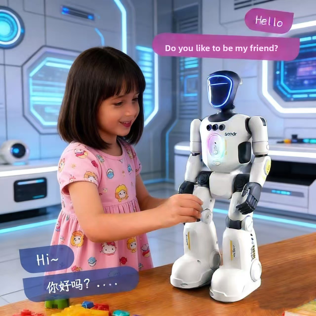 Cross-border Exclusive Gesture Sensing Remote Control AI Smart Robot Children's Toy Glow Programmable Early Education Dancing