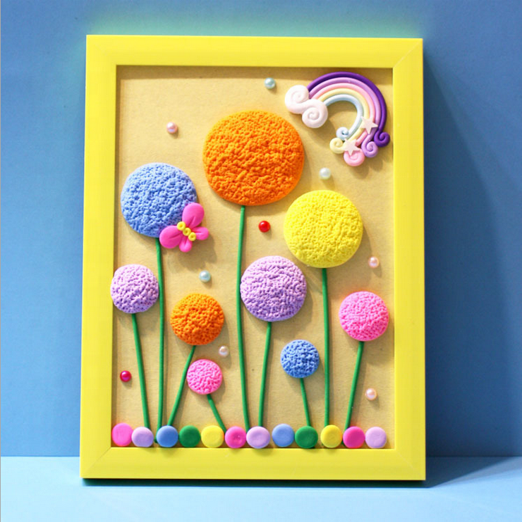 Hot Selling DIY Colorful Handmade Painting Frame Educational Toys for Kids Art Craft Kit Eco-friendly Clay 3D Photo Frame