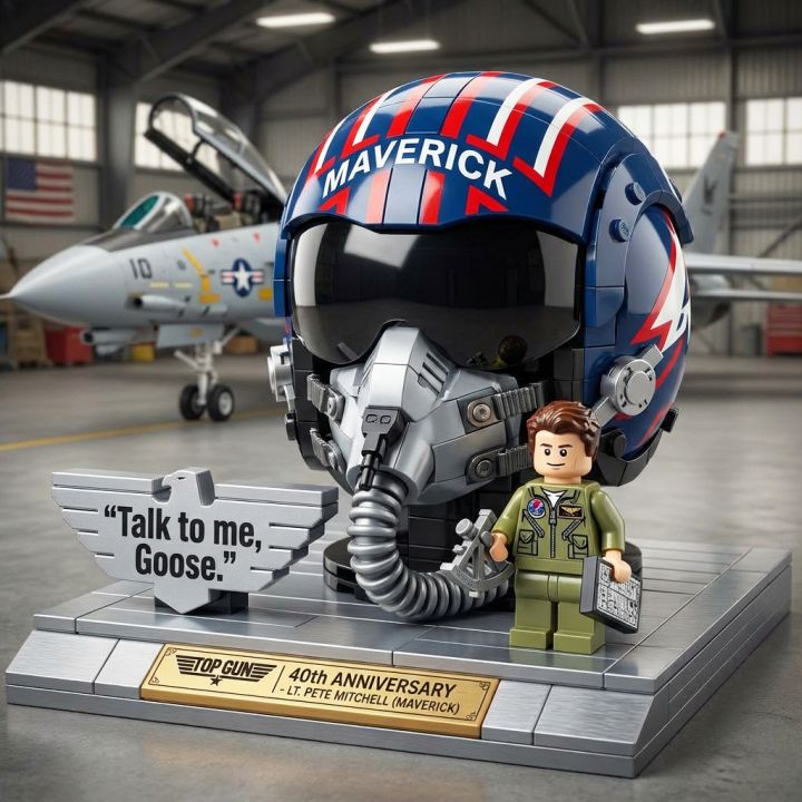Aviation Pilot Helmet Building Blocks Set Realistic Aircraft Helmet Bricks Model for Collectors &amp; Aviation Fans