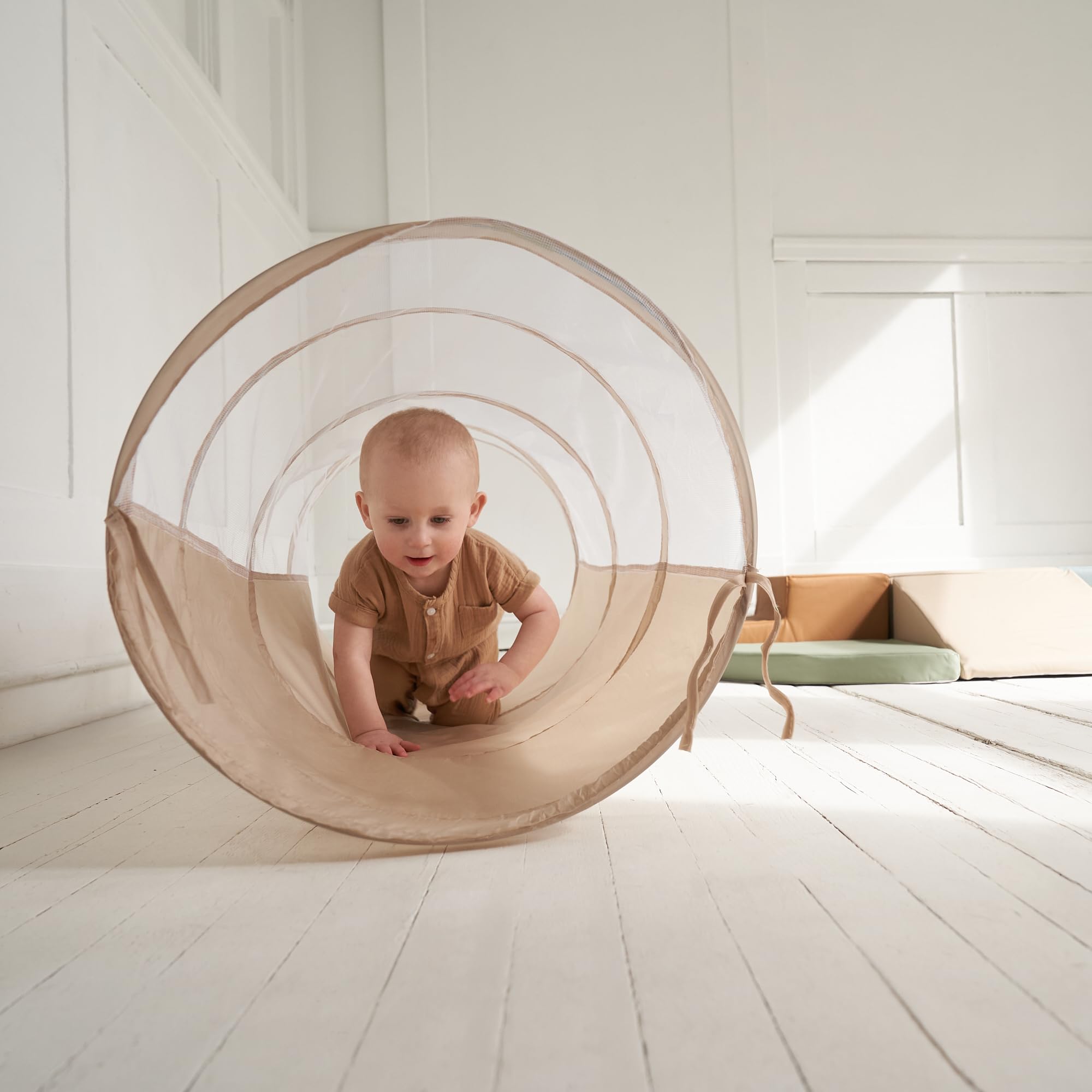 Fun Climbing Toy Set For Toddlers Aged 1-3 Incl Crawl Through Tunnel &amp; PU Leather Climbing Blocks For Unlimited Indoor Fun
