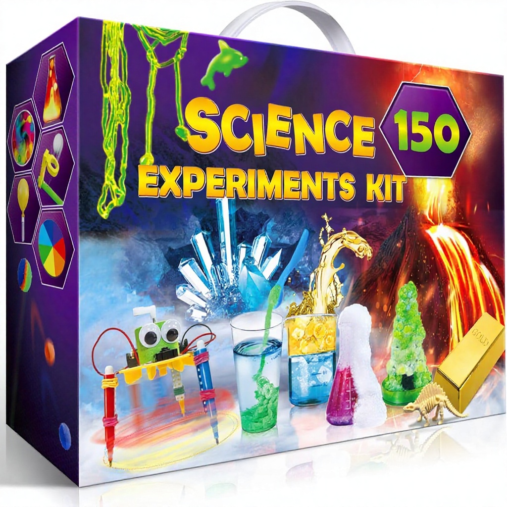 150 Experiments Plush Science Kits For 7-9Y Kids Steam Educational Project Toys Unisex Birthday Gifts Volcano Chemistry Lab