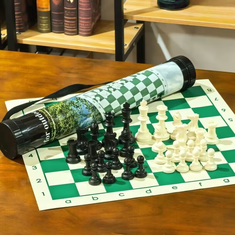 Customizable Educational Chessboard Set for Kids &amp; Adults with Chess Mat and Storage Bag-Indoor Gaming &amp; Family Fun