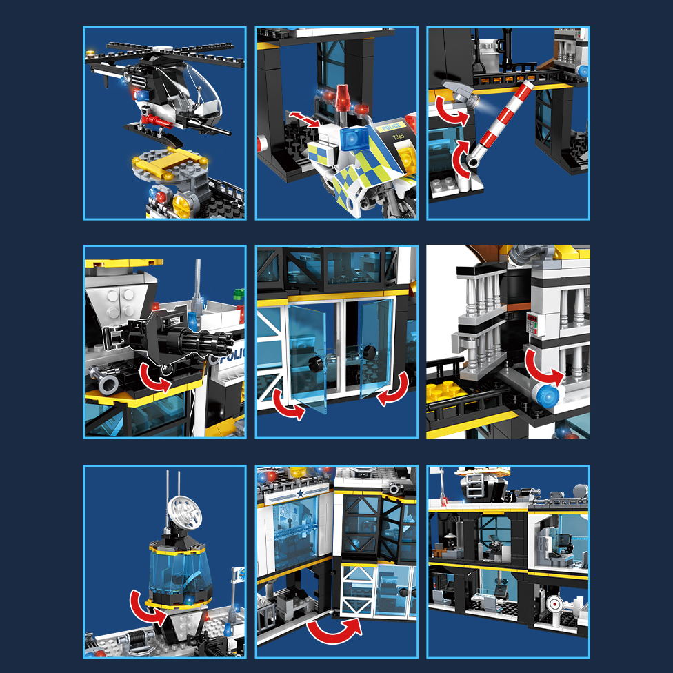 WOMA TOY C0555 Model Educational Assemble Diy SWAT Team City Building Block Brick Set Police Station Car Toy