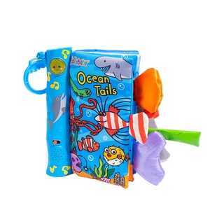 Jollybaby English Learning Early Educational Musical Sound Soft Tail Story Cloth Book Toy for 6-24Months