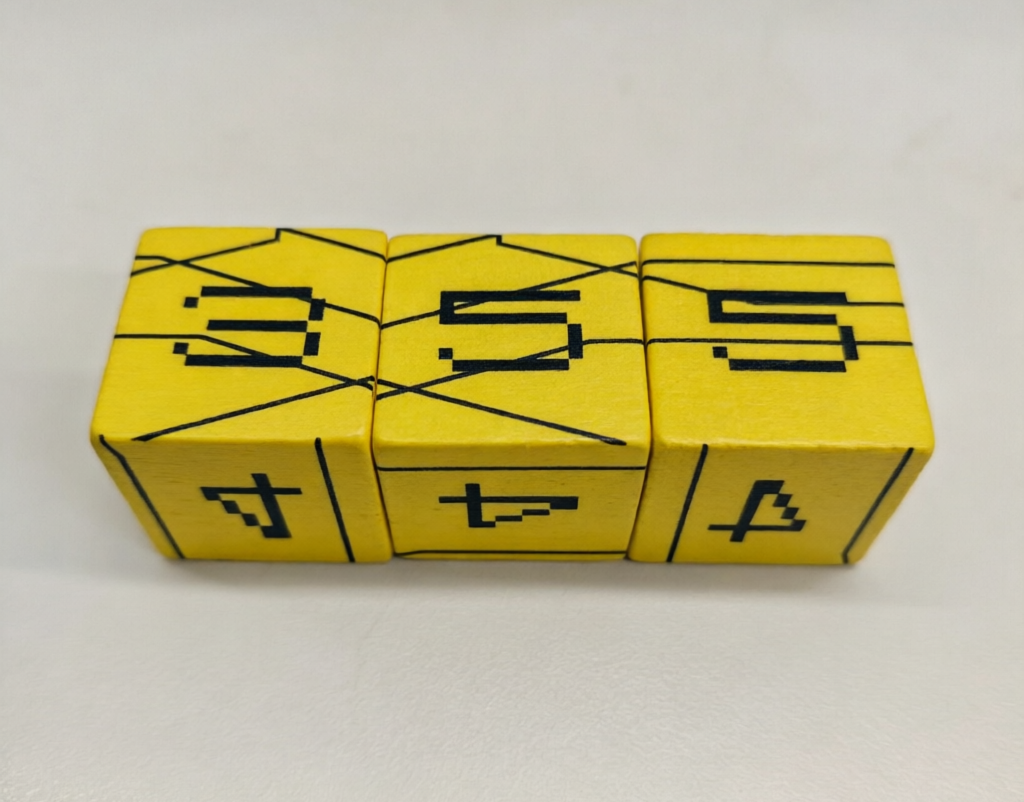 DIY Handmade Wooden Geometric Cube Letter Blocks Desktop Toy Modular Word Puzzle Pixel Art Dice Math Manipulatives Accessory