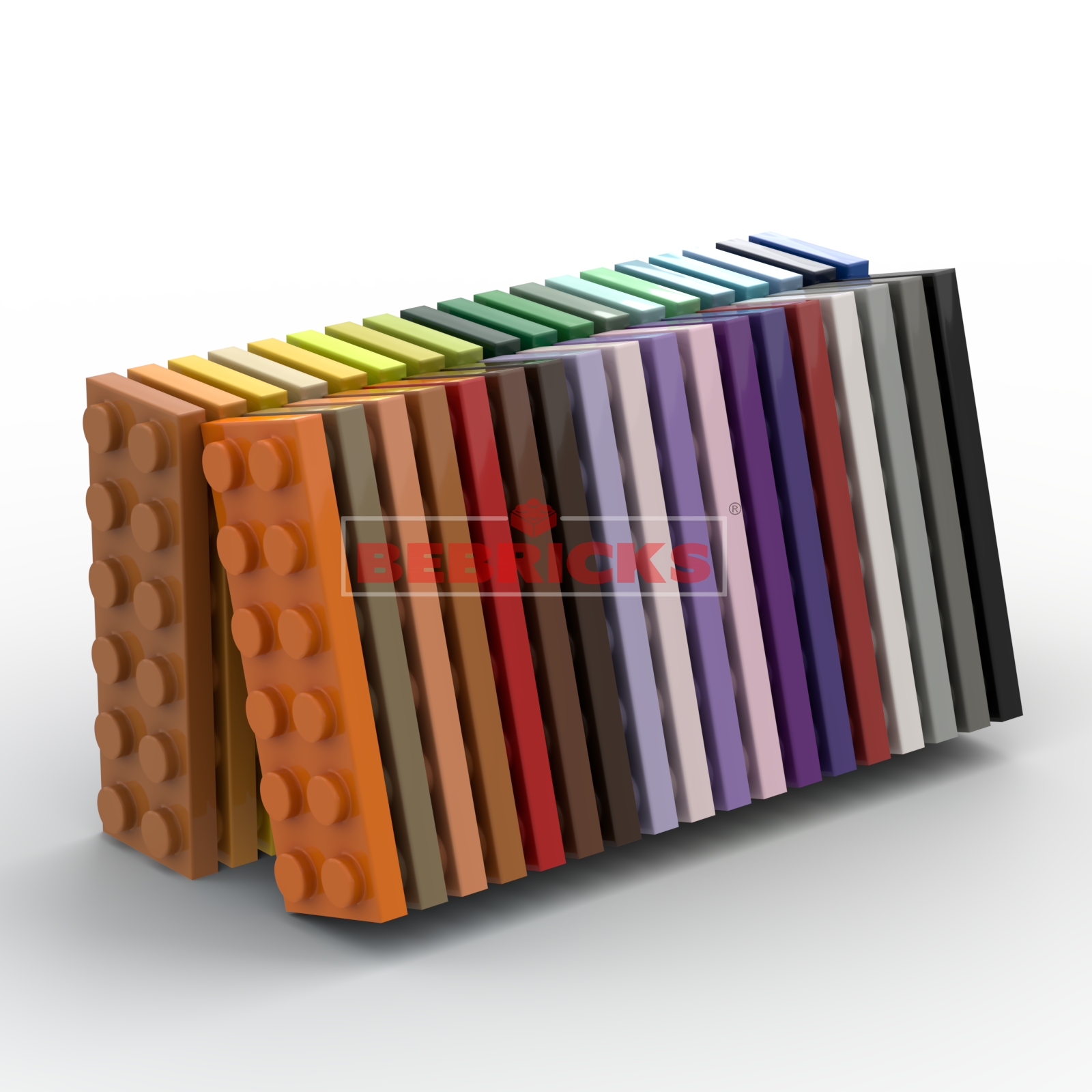 BEBRICKS Building Part Series 3795 Plate 2x6 Building blocks toy part Basic MOC bricks Plate set for boys and girls Create