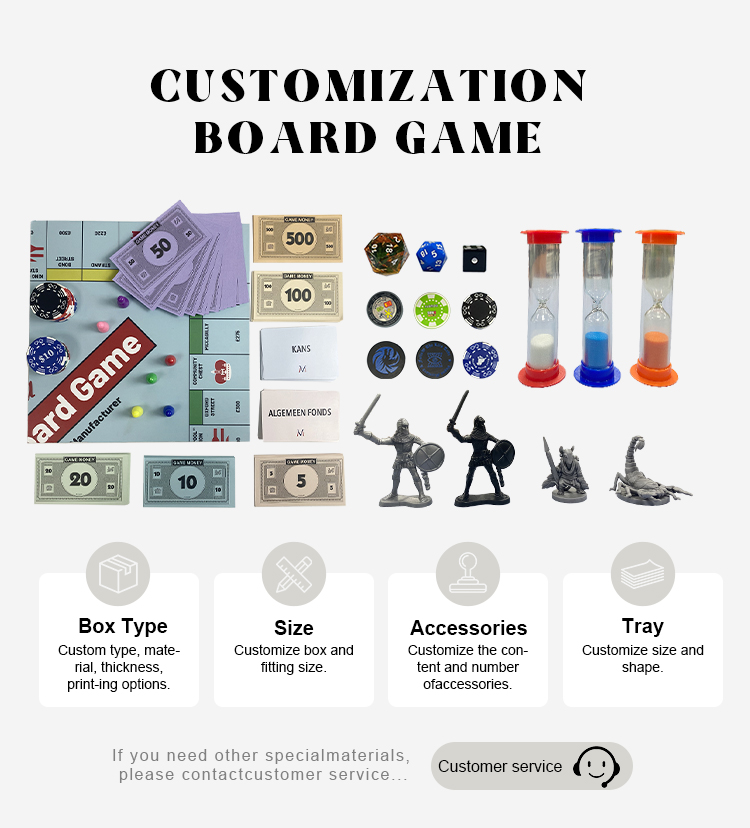 Shenzhen Factory Wholesale Board Games Manufacturer China Custom Made Board Game Set