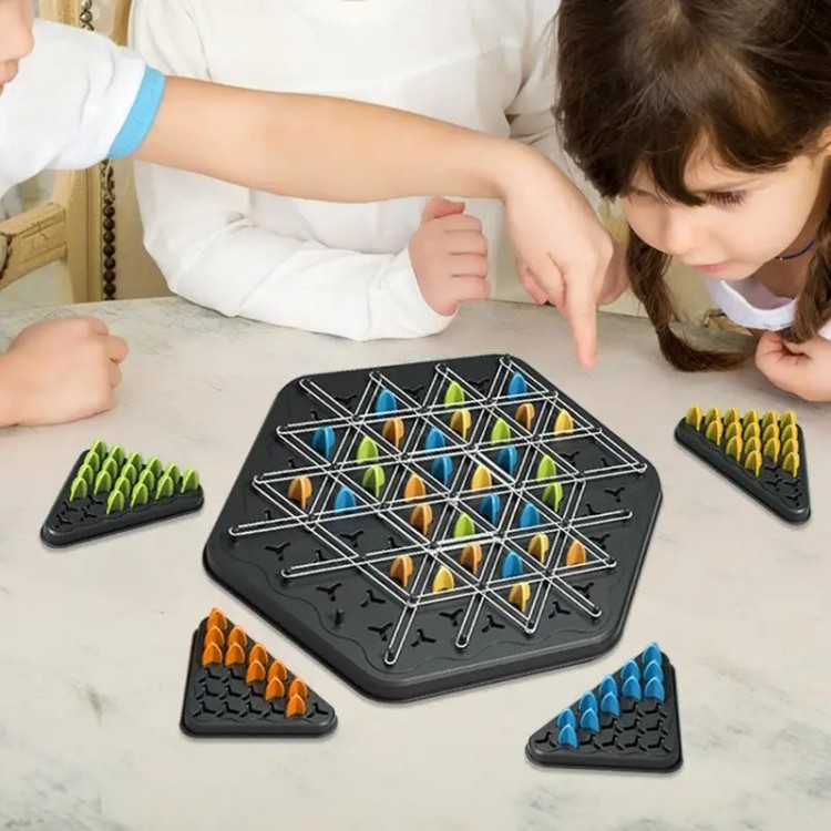 New Geometry Desktop Puzzle Interactive Toy Chain Triangle Chess Plastic Game Exercise Thinking Educational Toys for Kids QY