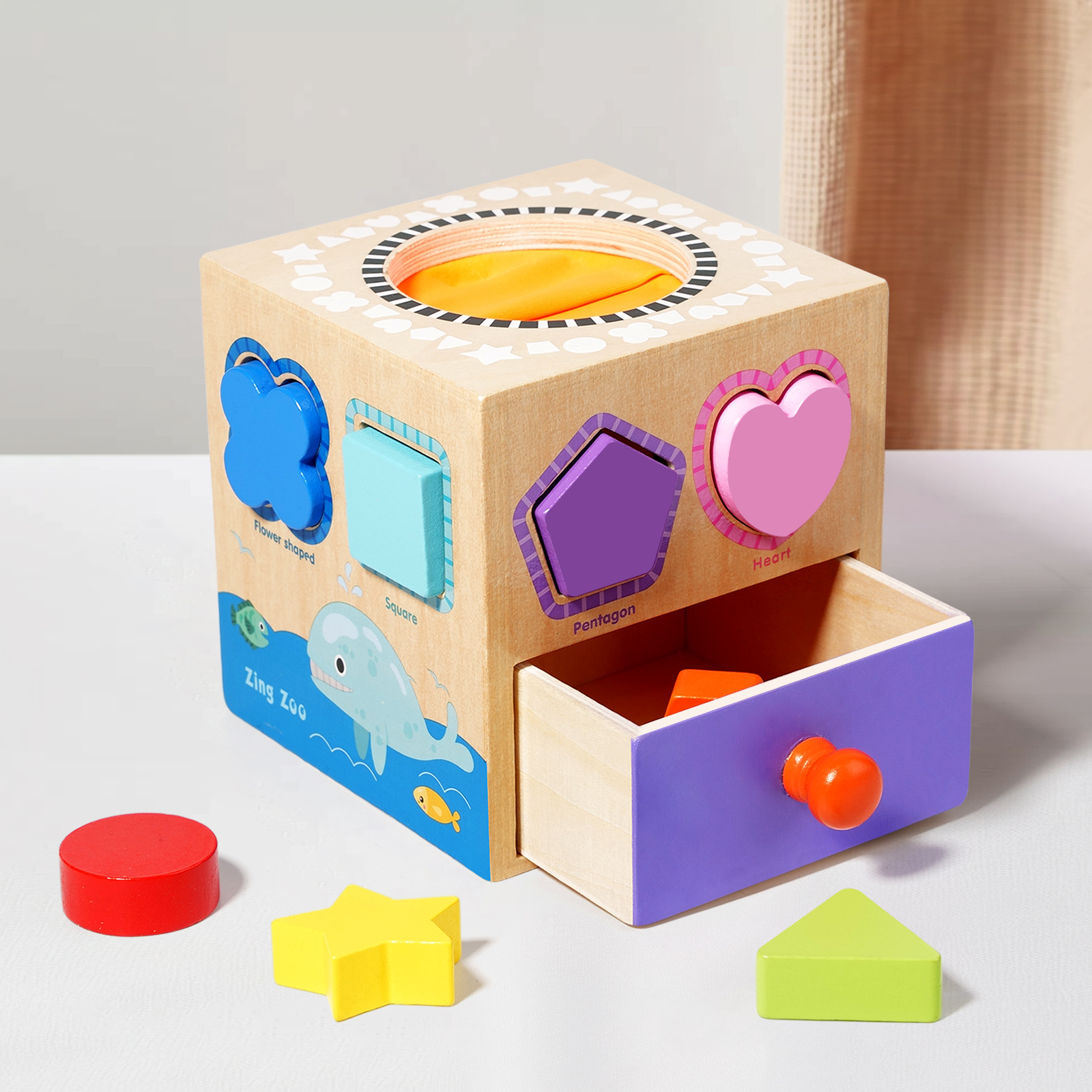 Children's Wooden Shape-matching Touch Box Early Education and Intelligence Toy