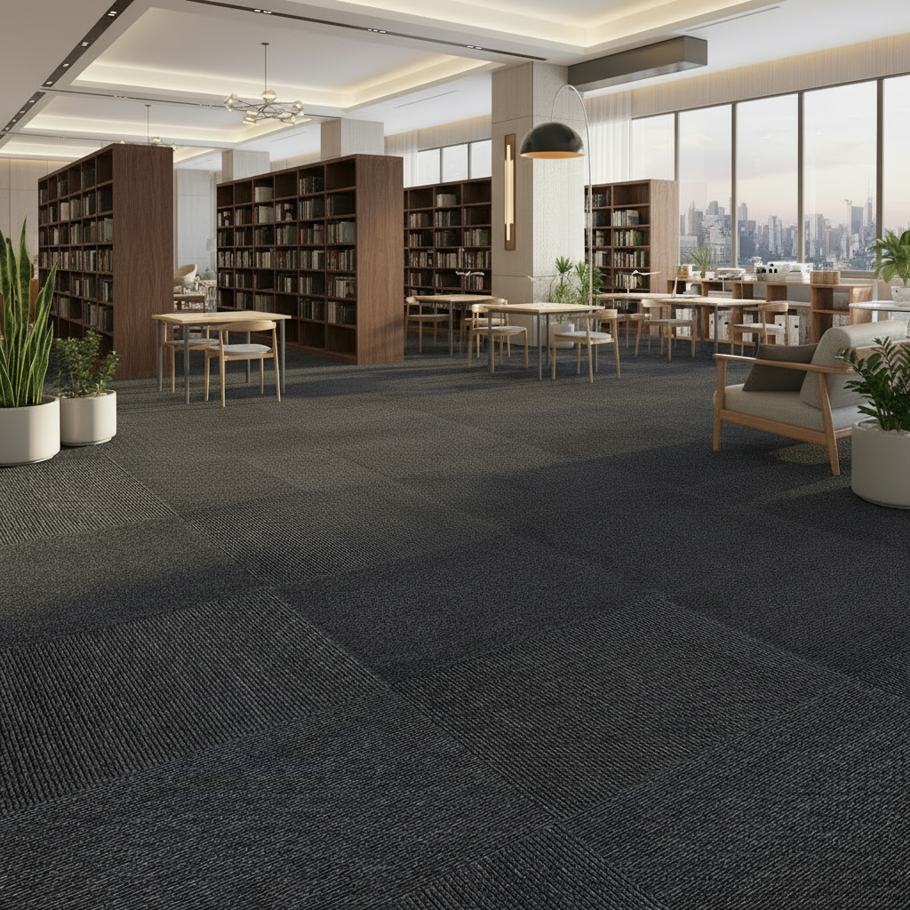 Anti Bacterial Carpet Tiles School Classroom PP Carpet Tiles Hygienic Stain Resistant Non Slip Floor Tiles for Educational Area