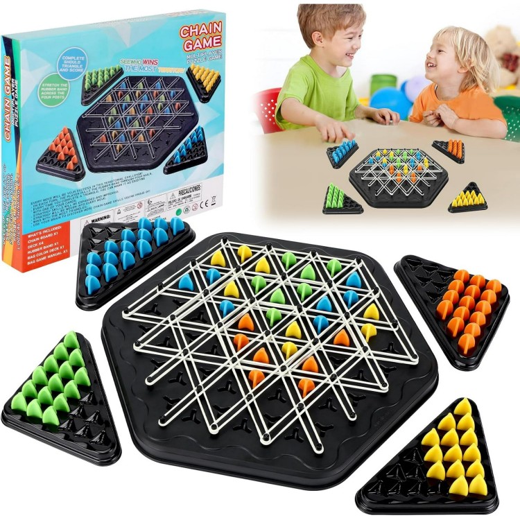 New Geometry Desktop Puzzle Interactive Toy Chain Triangle Chess Plastic Game Exercise Thinking Educational Toys for Kids QY
