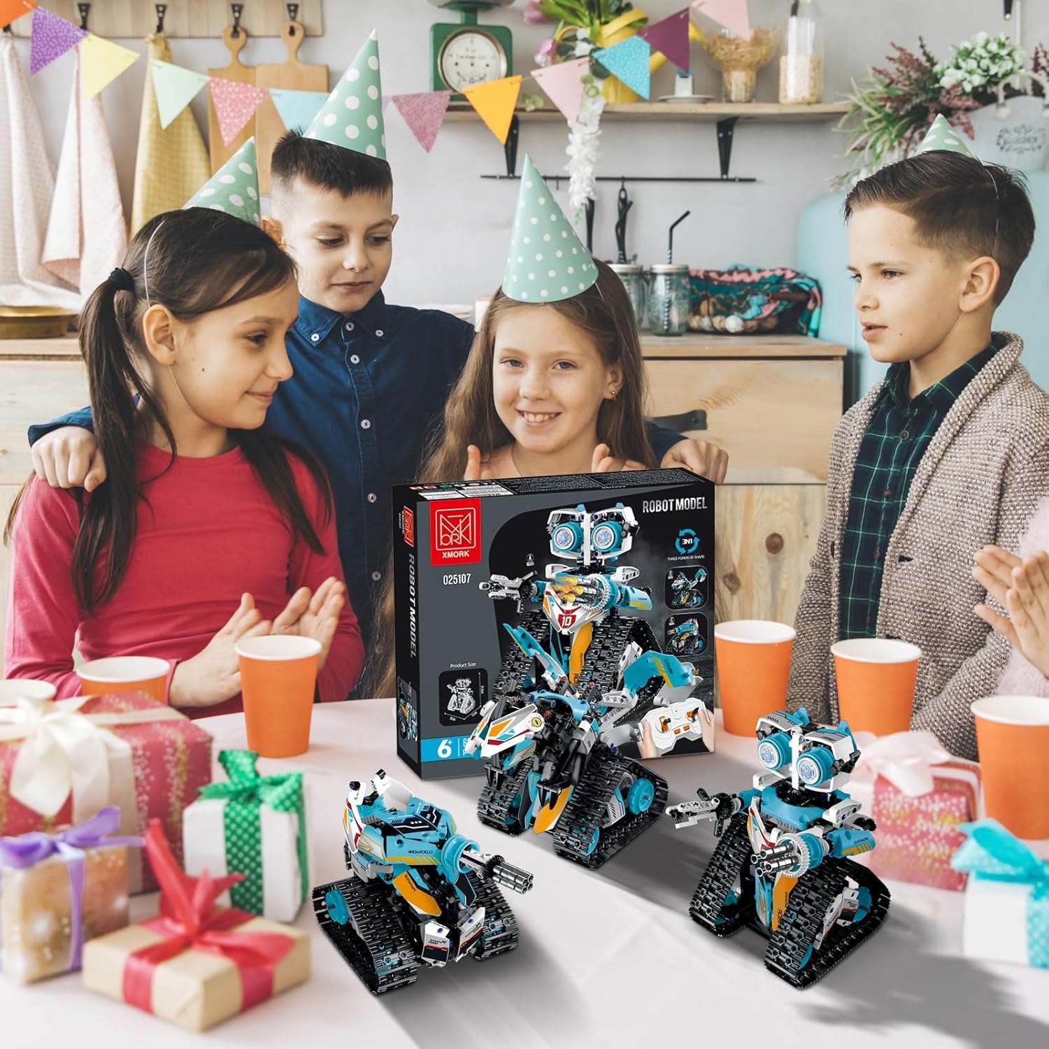 695 PCS STEM 3-in-1 App Programmable WALL-E Robot DIY Kit for Kids Educational Toy with Tracks & Gears