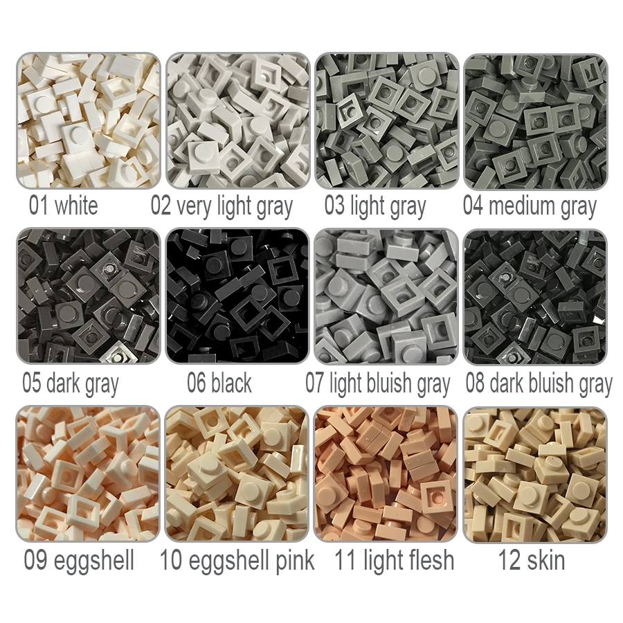 100g About 560pcs Building Blocks 3024 Plate 1x1 Plastic MOC Bricks Parts Pixel Art DIY, Mosaic Art DIY, Compatible with LEG