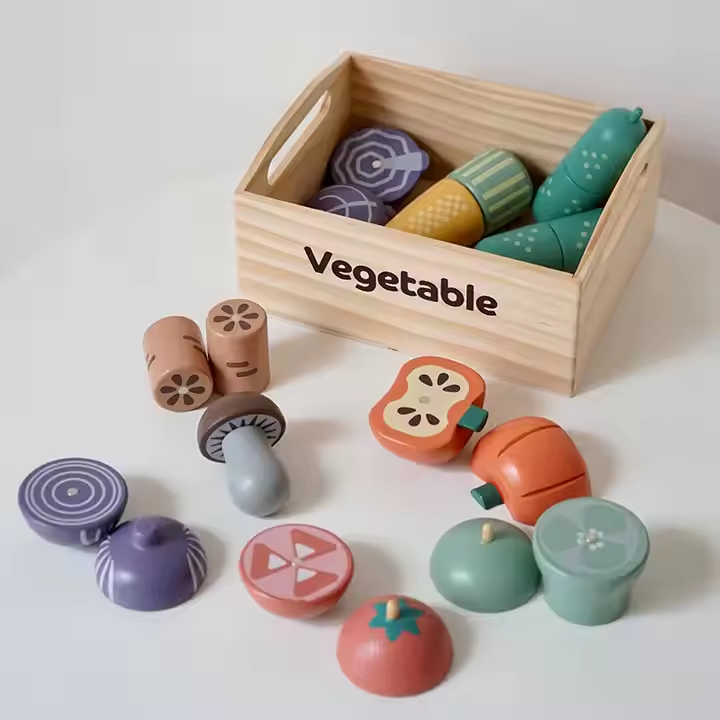 Montessori Wooden Cutting Toy Set Kitchen Food Game Kitchen Simulation Parent-child Educational Toys For Kids Toddler Boys Girls