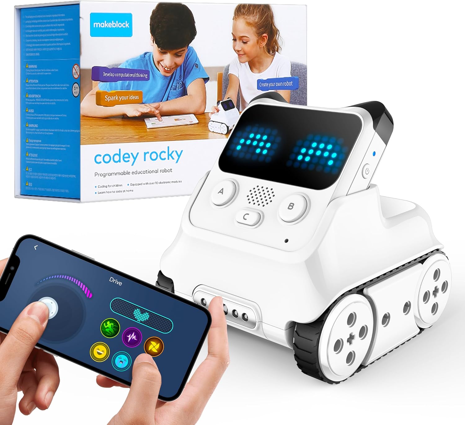 Makeblock Codey Rocky Interactive Emo Robot Coding for Kids STEM Toys Support Scratch Python Programming Smart Robotics for Kids