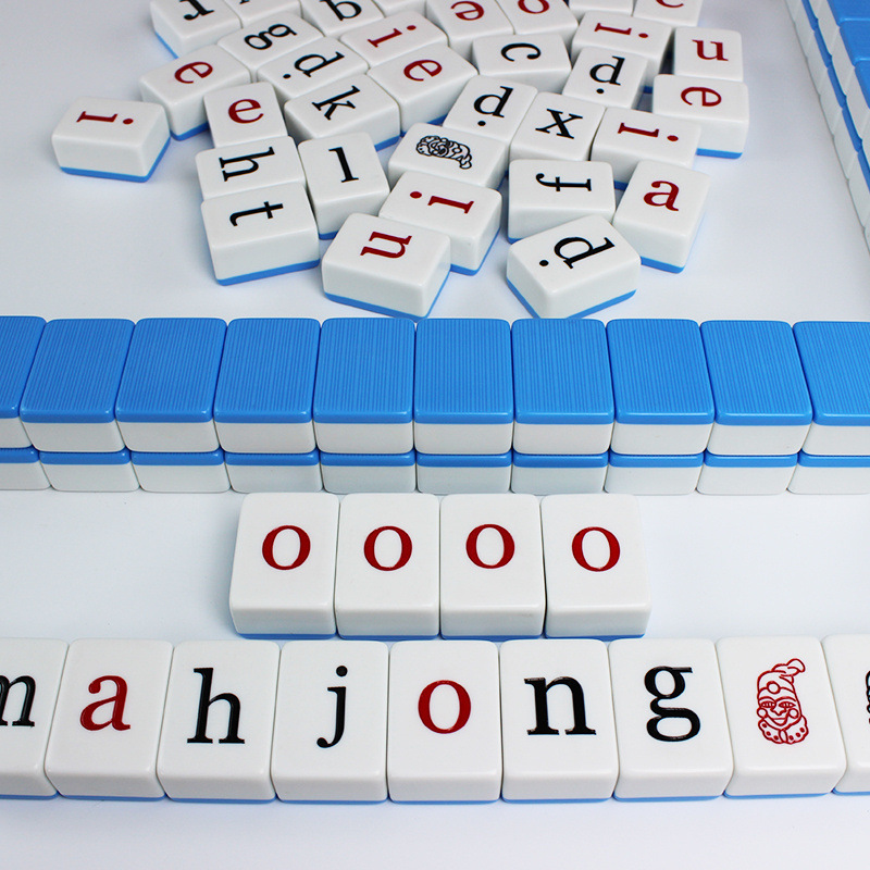 English Alphabet &amp; Words Mahjong Tiles Children's Educational Board Game for Brain and Logic Training