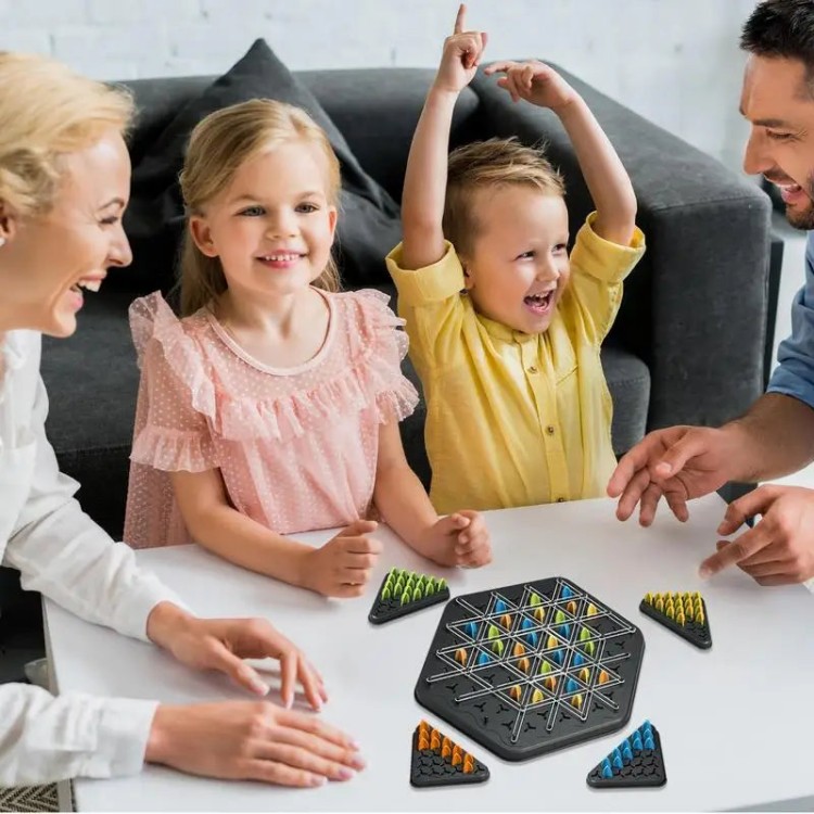 New Geometry Desktop Puzzle Interactive Toy Chain Triangle Chess Plastic Game Exercise Thinking Educational Toys for Kids QY