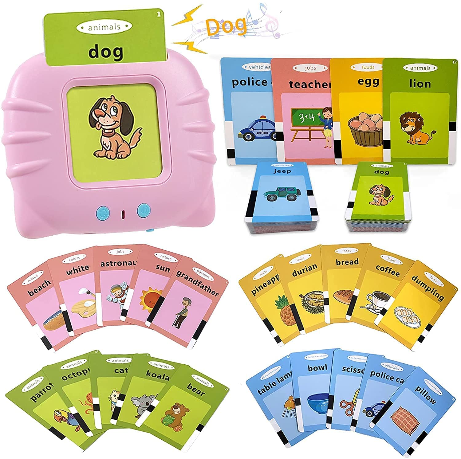 Custom Language Talking Flash Cards Flashcards Reading Learning Machine Toy 2024 Early Educational Kids Toys