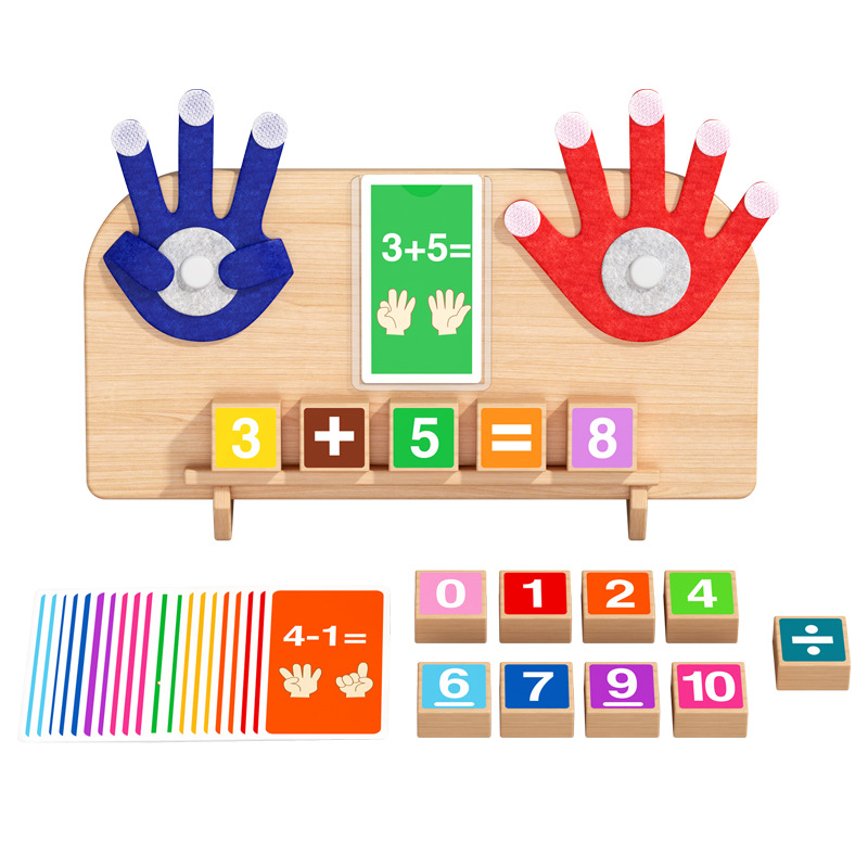 Montessori Math Teaching Aids Baby Finger Arithmetic Toy Children Learning Mathematics Wooden Toys For Kids Matching Toy