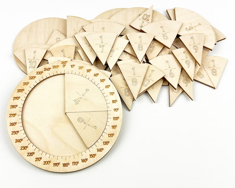 Wooden Fraction Learning Circle Kit 2
