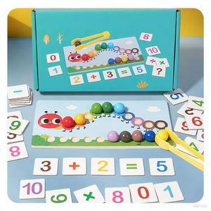 Montessori Clip Bead Math Toys Kids Fine Motor Training Color Matching Caterpillar Number Learning Educational Toys
