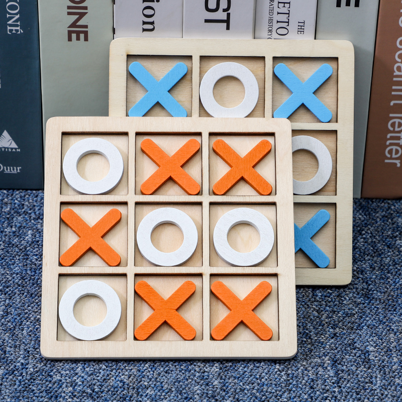 Custom Tic-tac-toe XO Chess Education Learning Puzzle Board Games Logical Thinking Double Battle Toys for Kids Boys Girls