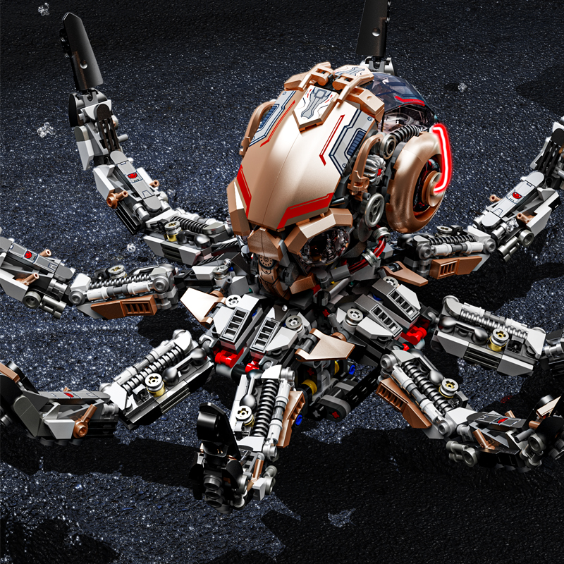 MJI 13085 Mechanical Octopus Particles Accessories Kids Creative Educational Puzzle Plastic Building Block Toy Set