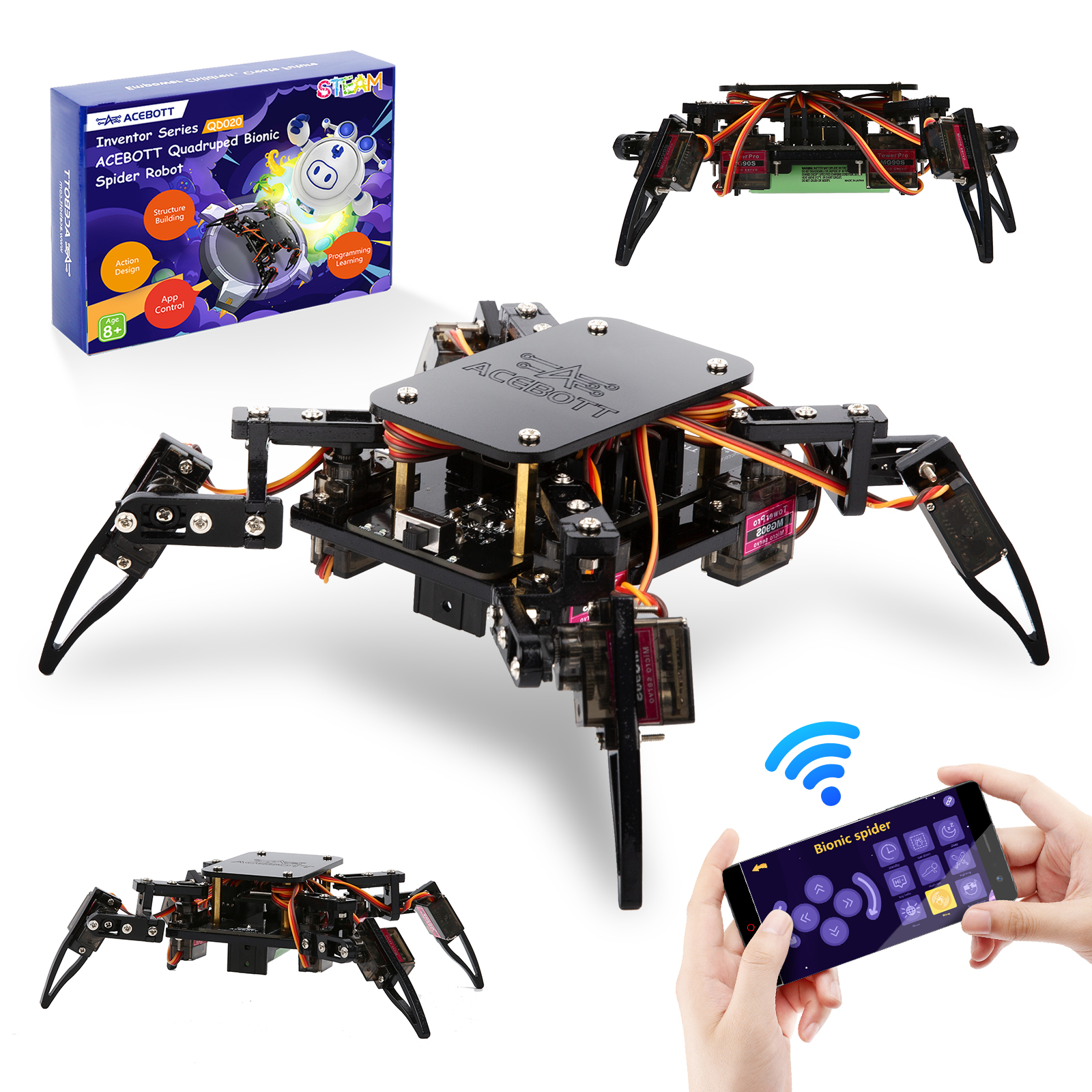 Smart DIY Spider Robot Set Kids Children Adults Starter Coding Stem Educational Learning Toys Starter Robotics Kits for Arduino