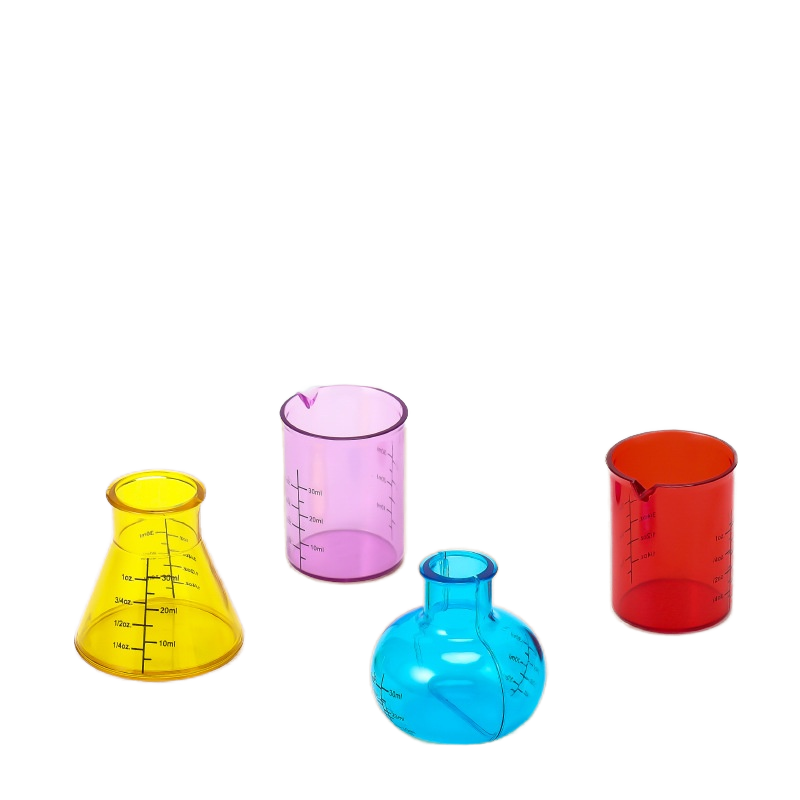 Colorful Plastic Measuring Beaker Set Kids Lab Experiment Tool Montessori Sensory Teaching Aids