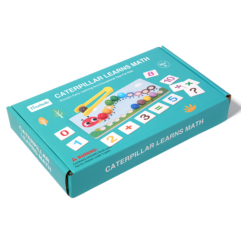 Hot Sale Early Childhood Educational Caterpillars Mathematics Montessori Wood Toys Multi-color Unisex for Kids