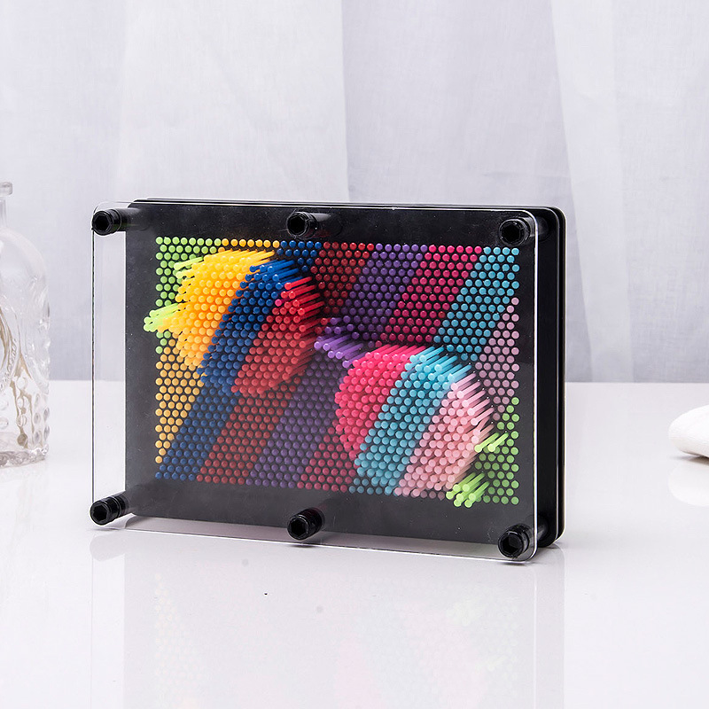 Pin Art Hand-Mould 3D Color Funny Fingerprint DIY Toy Creative Table Game Gifts
