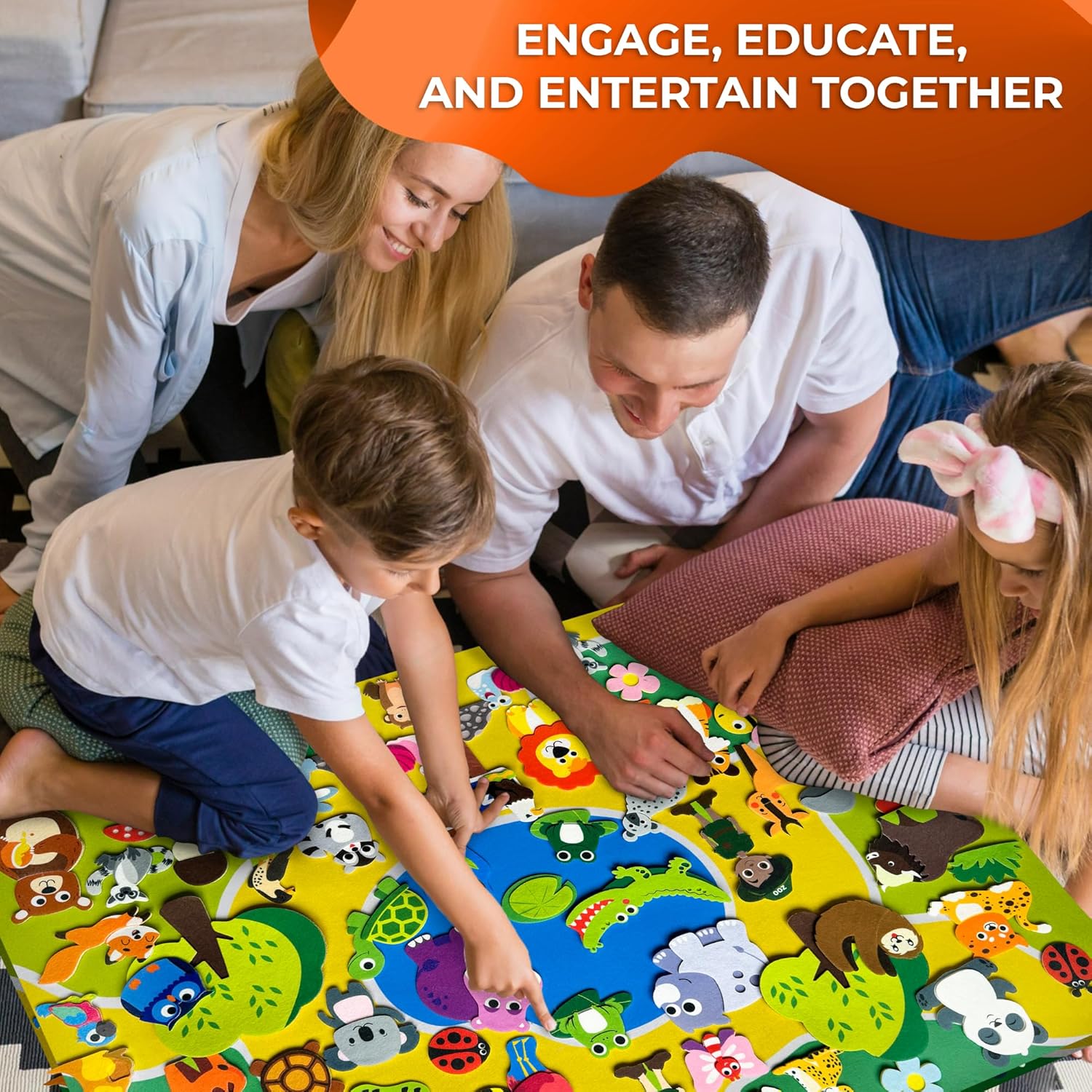 Montessori Farm Animals Felt Board Preschool Learning Educational Play Mat Toy Set for Kids Interactive Early Learning Kit