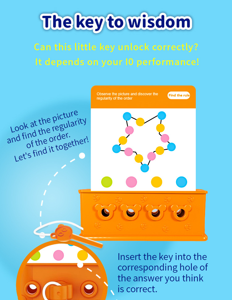 Montessori Toys Logic Key Puzzle Detail 6