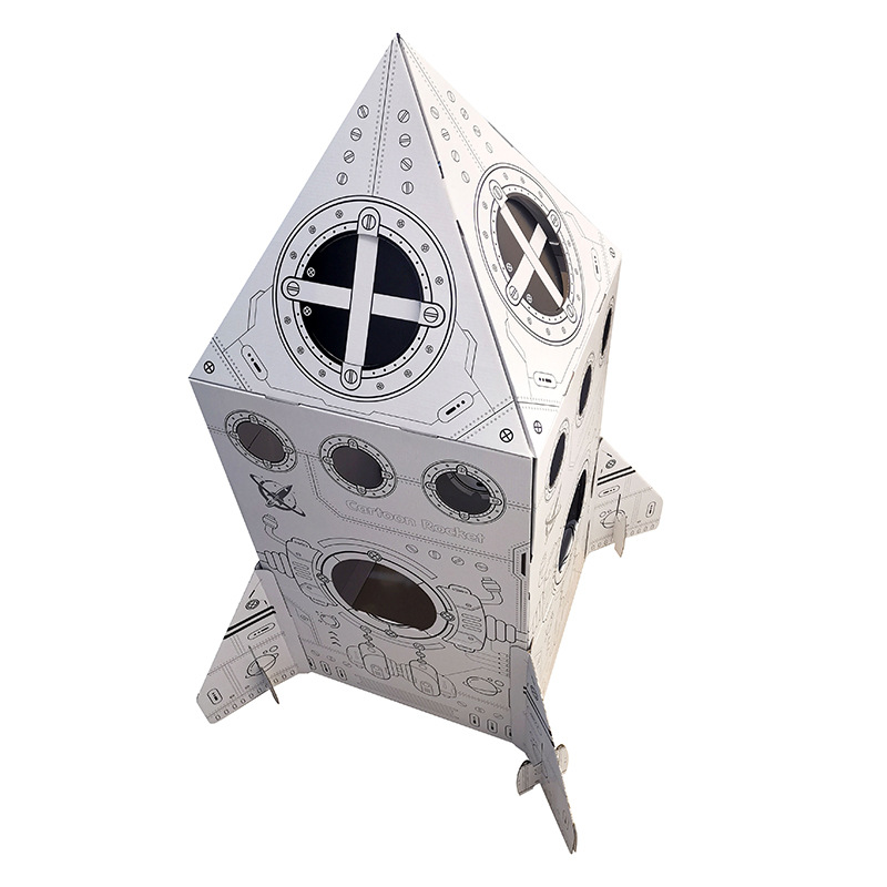 Educational 3D Puzzle DIY Early Childhood Painting Toy Paper Rocket Art Hand-Drawing Graffiti