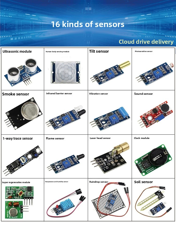 FYX Stock Sensor Module Starter Kit 16 37 45 In 1 Compatible Mega2560 Robotics Learning Experiment Box STEM Education