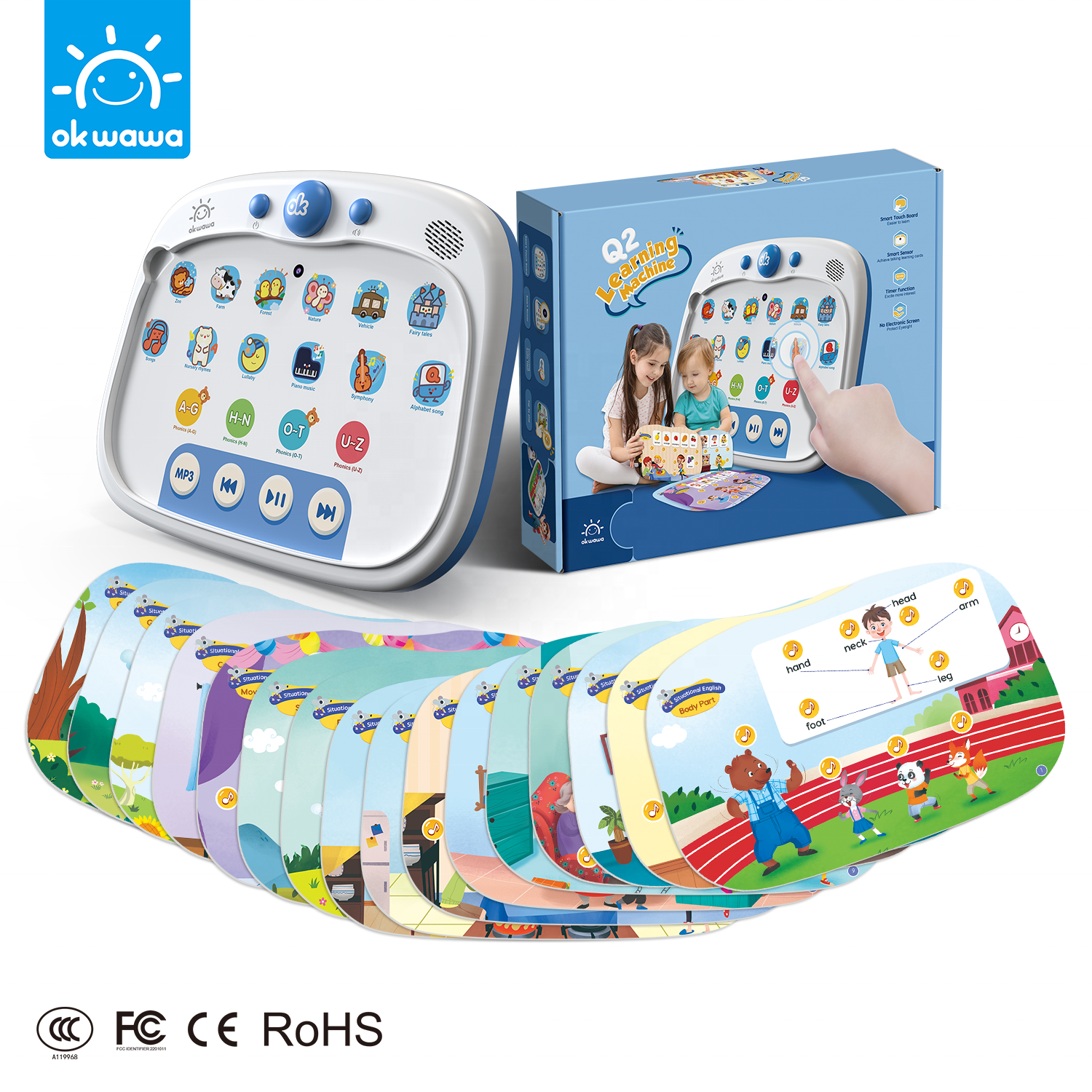 Interactive Toy Smart Learning Machine Smart Pad With Talking Jigsaw Puzzle Cards And Learning Cards For Early Age Kids
