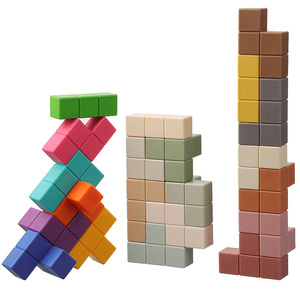 Baby Silicone Stack Educational Soft Toy Building Blocks Toys Gifts for Children Sensory Learning Baby Silicone Stacking Toys