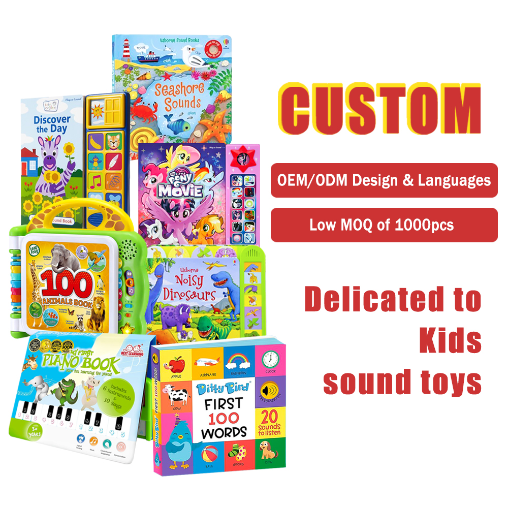 Hardcover Audio Book Push Button Sound Books For Kids Educational Child Sound Book Module Educational Toys New