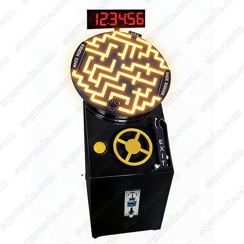 Custom Amusement Park Coin-operated Mini Gravity Round 3d Puzzle Reaction Ball Track Bead Maze Game Labyrinth Maze Toys