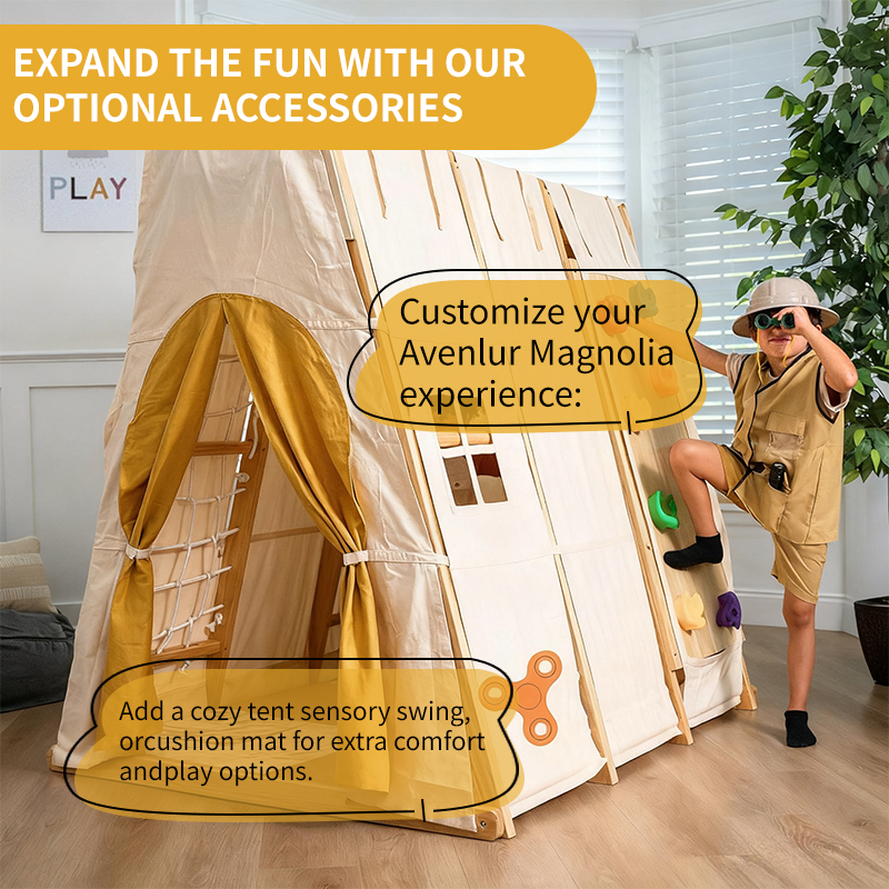 IndoorJungle Gym 6-in-1 Montessori Wooden Waldorf Climbing Frame For Kids Toddlers With Rope Ladder Swing Baby Slide