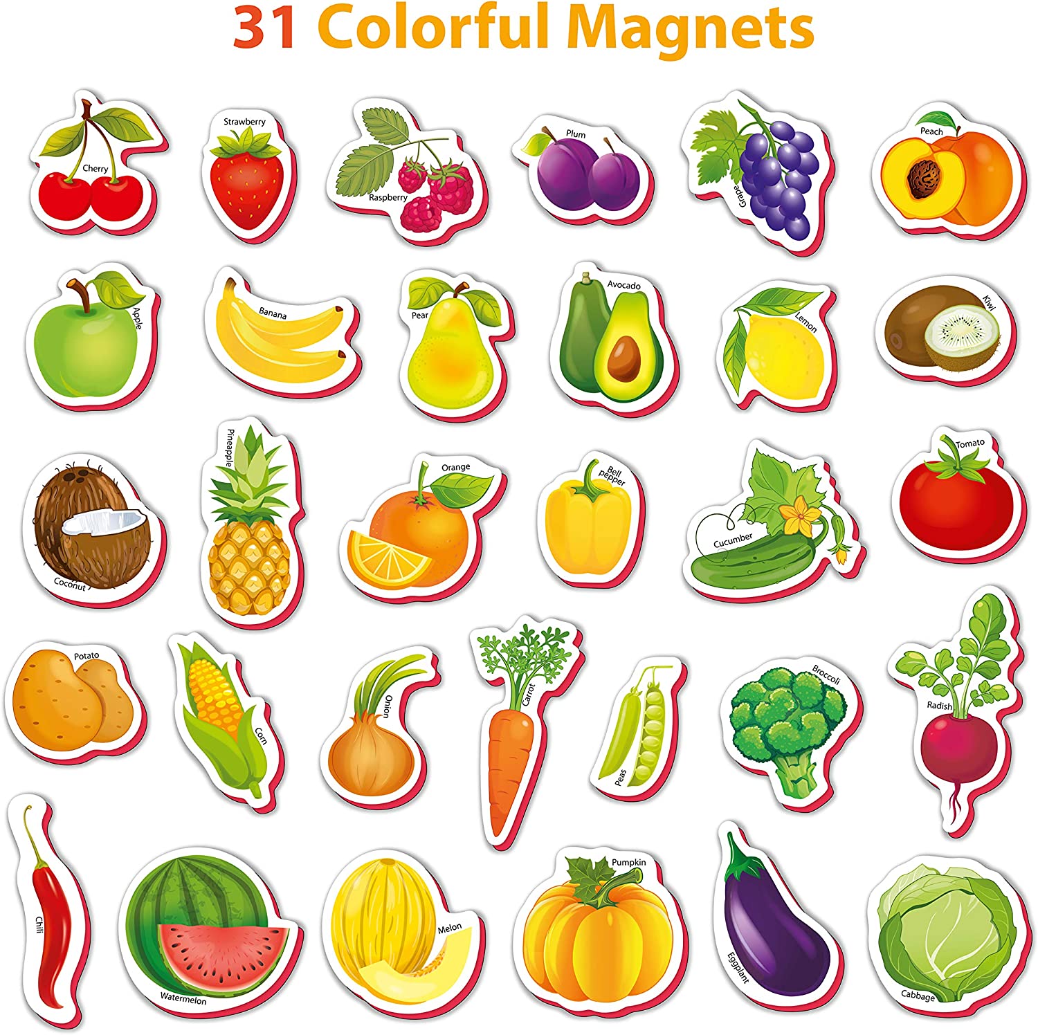 Cartoon Vegetable Fruit Set Foam Magnetic Children Educational Fun Play Toys Eva Foam Magnet