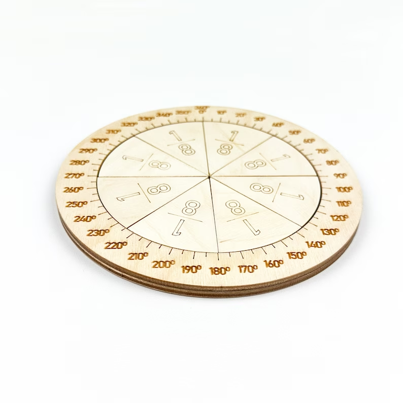 Wooden Fraction Learning Circle Kit 3